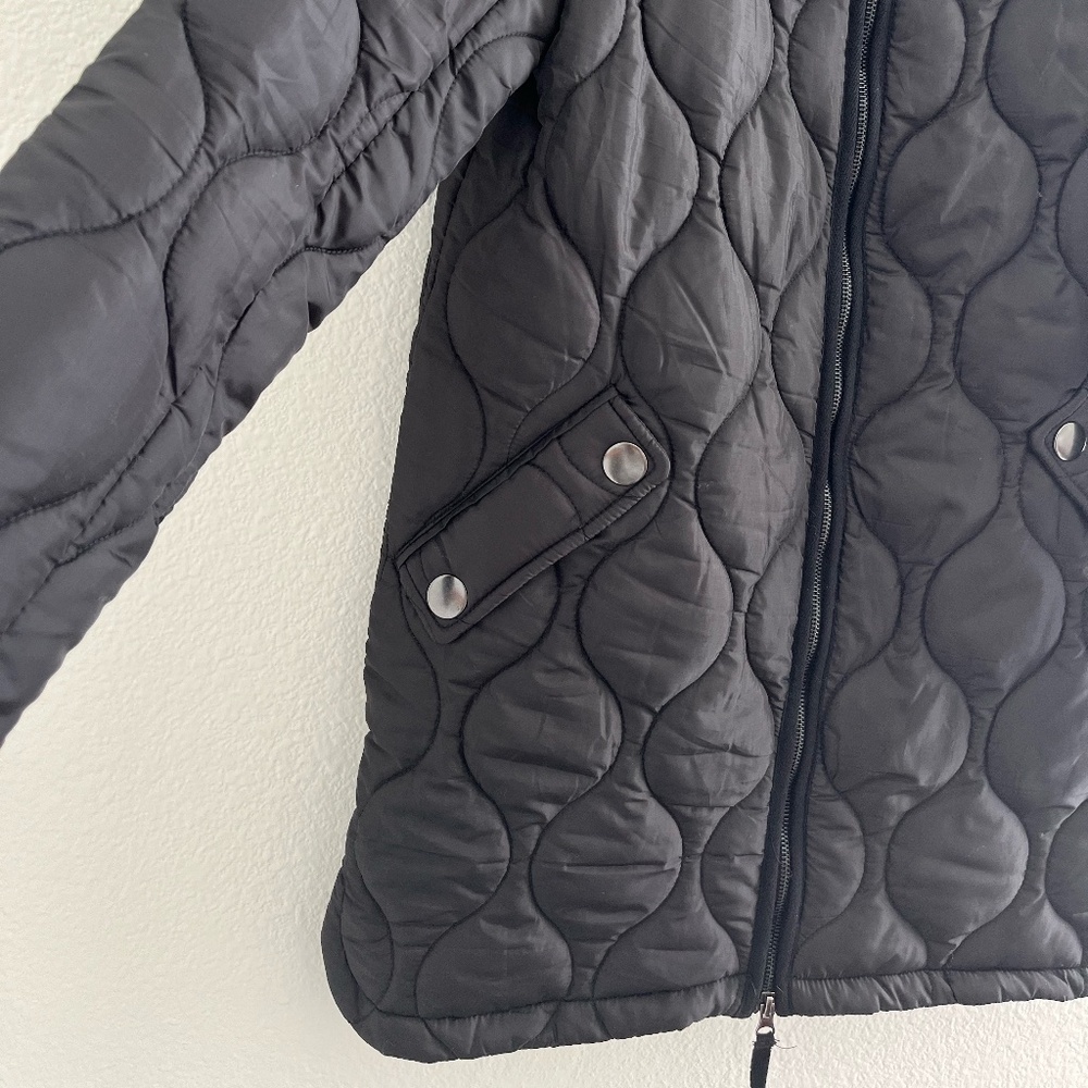 AVEC LES FILLES | Fall Heritage Quilted Bomber Jacket Coat in Black | Size XS - Picture 7 of 13